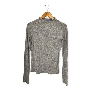ZARA| Grey Mock Neck Long Sleeve Shirt | Size: S